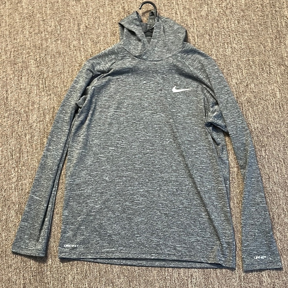 Nike Swim, Men’s Medium, Gray Hoodie, Lightweight, Dri-Fit, Sun Protection